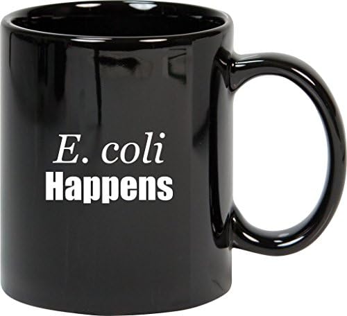 E. Coli Happens Mug, Black, Ceramic