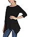 Urban CoCo Women's Plus Size 3/4 Sleeve Tunic Tops for Leggings Loose Pocket Shirt (XXXL, Black)