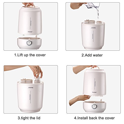 image for Homeleader Cool Mist Humidifier, Air Humidifier for Home, 5L Large Cap