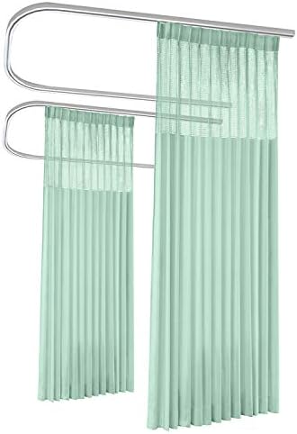 Macochico Pinch Pleated Medical Curtains Green Privacy Cubicle Curtain for Hospital Medical Clinic SPA Lab Cubicle Curtain Room Divider,10ft Wide x 8ft Tall(1 Panel)