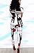 Aro Lora Women's Short Sleeve Geometric Floral Print Long Bodycon Pants Jumpsuits Rompers Clubwear Large White