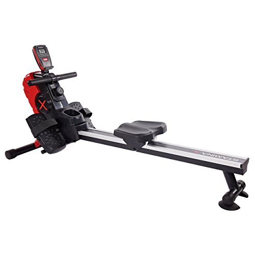 Stamina X Magnetic Rower with 8 Level Magnetic Resistance, Multi-Functional Workout Monitor, and Floor Protectors (Red) Stamina X Magnetic Rower with 8 Level Magnetic Resistance, Multi-Functional Workout Monitor, and Floor Protectors (Red)