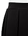 Doublju Elastic Waist Flare Pleated Skater Midi Skirt for Women with Plus Size Black Large