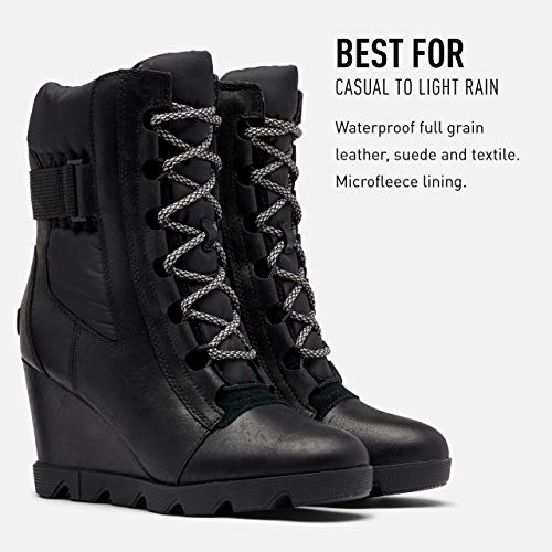 Sorel-Womens-Joan-Uptown-Mid-Lace-Boot-Rain-Waterproof-Black