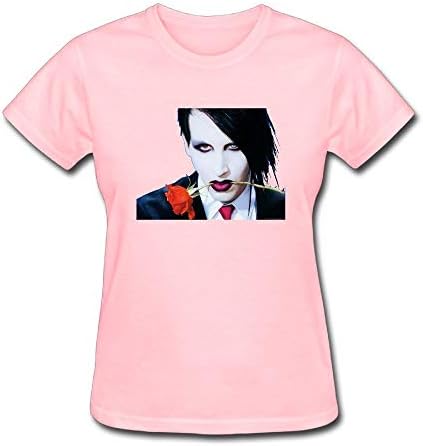 Fanz Women's Marilyn Manson Musician Personal Jesus Desktop Wallpaper T-Shirts Pink