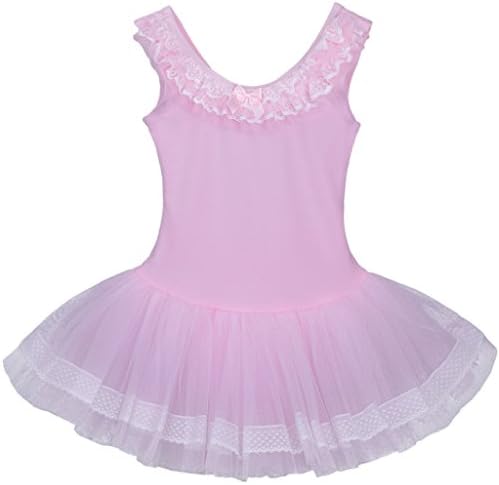 Meeyou Little Girls' Ruffle Neck Ballet Tutu Dress
