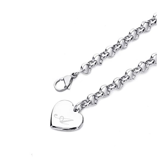 Monily-Initial-Charm-Bracelets-Stainless-Steel-Heart-26-Letters-Alphabet-Bracelet-for-Women Monily-Initial-Charm-Bracelets-Stainless-Steel-Heart-26-Letters-Alphabet-Bracelet-for-Women