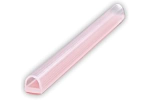 eatelle Vinyl Bulb Translucent Shower Door Seal for 1/4" (6mm) Gap with Pre-Applied 3M Tape, Adhesive Bathroom Seal Strip for 1/4" Thick Glass and UP(3/8, 1/2 Glass) 95 Inch Long