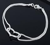 925 Sterling Silver Heart Love Bracelet Silver Chain Lady Women Jewelry Newest