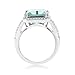 Gem Stone King 925 Sterling Silver Simulated Aquamarine Ring For Women (5.00 Cttw, Emerald Cut 12X10MM, Available In Size 5,6,7,8,9)
