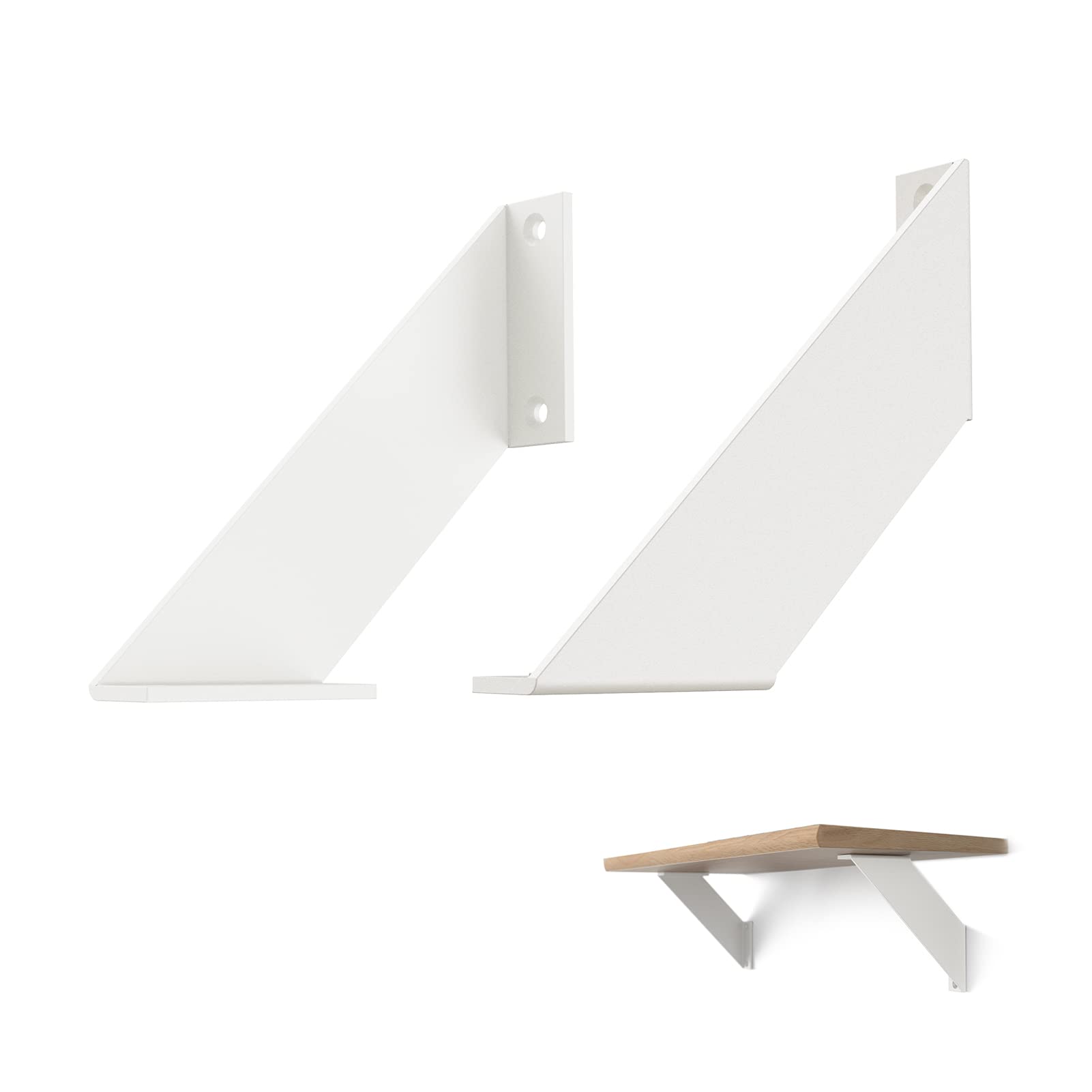 ChasBete Shelf Bracket White 10cm Vintage, Shelf Brackets Metal Wall Shelf Bracket, Shelf Brackets Heavy Duty 2 Pieces