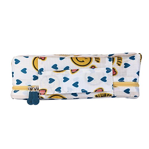 WNOSH Multifunction Travel Toiletry Portable Travel Make up Kit Bag Cosmetic Makeup Pouch Toiletry Women Men Case Wash Organizer for Vacation Travel Bathroom Organizer Carry On Case(Yellow Smile Face)