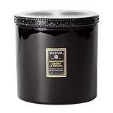 Voluspa Makassar Ebony and Peach Grande Maison Glass Candle With Lid 36 oz
