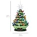 Best Choice Products 9.5in Pre-Lit Hand-Painted Ceramic Tabletop Christmas Tree Holiday Decor w/Multicolored Lights, 3 Star Toppers - Green