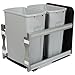 Knape & Vogt USC15-2-35PT in-Cabinet Soft Close Pull Out Trash Can, Polymer, 35 Quart Bins, 19.19 by 14.81 by 22.44-Inch, Platinum