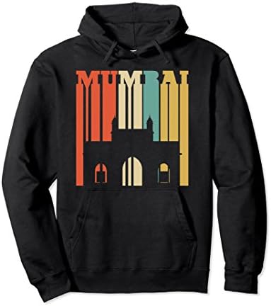 Unisex Retro Vintage Style Mumbai Hoodie Small Black