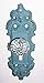 Dist By Classyjacs - Heavy Cast Iron - Colonial Rustic - Decorative Key Hole Door Lock Plate - Add On Wall Decorations or Hook - (Distressed Teal Blue Finish Color Finish - Old Vintage Design)