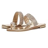 DREAM PAIRS FANTASIA Women Rhinestones Toe Ring Summer Flat Sandals