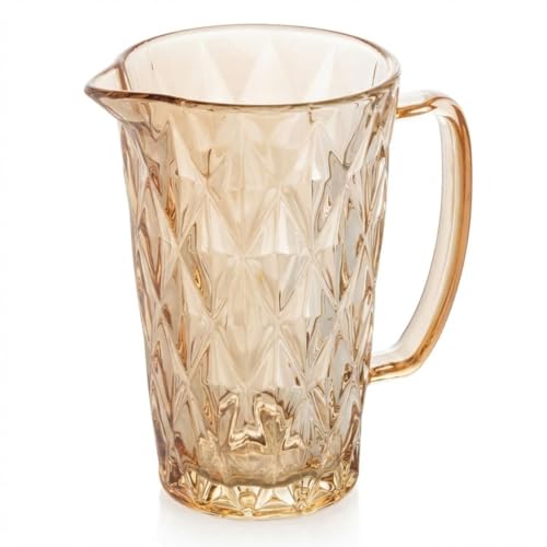 Jarra de Vidro Diamond Âmbar Design Elegante Resistente Versatil Para Sucos Água Drinks e Cafés Ideal Para Cozinha Bar Restaurante