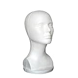 Bestpriceam Mannequin Female Foam Long Neck Head Model Hair Hat Wig Glasses Stand Display (White 1)