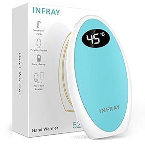 infray Hand Warmers Rechargeable, USB-C 5200mAh Reusable Pocket Warmer/Power Bank, Electric Portable Hand Warmer Double…