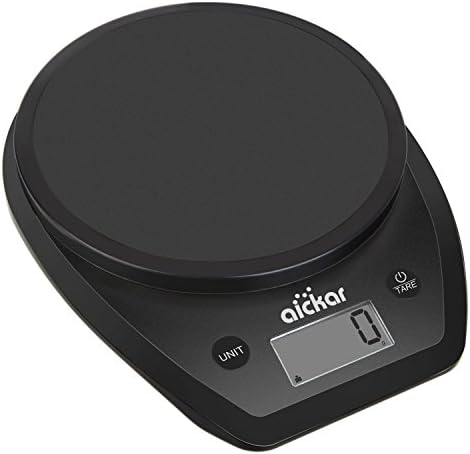 Aickar Multifunction Digital Food Scale,Digital Personal Nutrition Scale, Kitchen Food Weighing Scale,Baking Scale with Capacity 11lb/5kg - Black