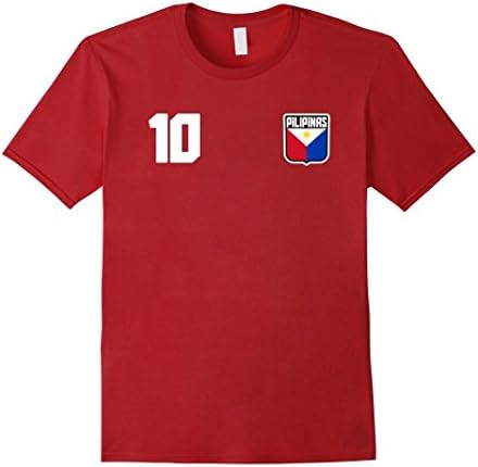 Mens PILIPINAS T-shirt Filipino Philippines Tee Soccer Football XL Cranberry
