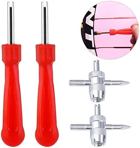 エアバルブレンチ タイヤレバー タイヤ交換 工具 4枚セット バルブコアツール エアバルブ バルブレンチ バッテリー