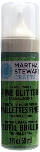 Martha Stewart Crafts Fine Glitter Translucent Glass Paint in Assorted Colors (2-Ounce), 33124 Peridot