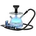 Hookah Set Micro Modern Acrylic Bubble Hookah with Wind Cover Silicone Hookah Bowl Silk Hookah Hose Tongs Remote Magical LED Light for Better Shisha Hookah Narguile Smoking