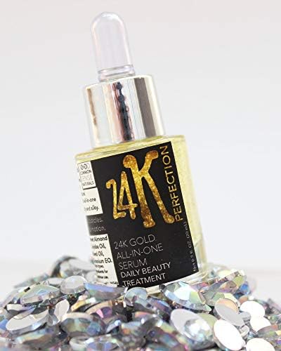 24K Perfection Gold Leaf Facial Serum - 20mL - Rosehip Face Oil All In One Primer Beauty Oil Collogen Repair Firming Anti Aging Facial Oil by Good Common Sense Naturals