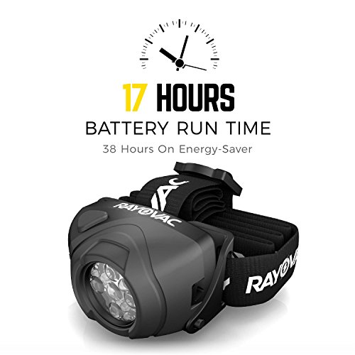 Rayovac Virtually Indestructible LED Headlamp, Durable and Bright Headlamp with Head Strap, Camping Gear and Work Light, Batteries Included, Pack of 1 - Thumbnail 3