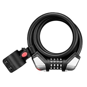 ACECYCLE 4-cijferig veiligheidskabelslot, resetbaar wachtwoord, mountainbike-racefiets-motorslot, 11,95 mm dikke…
