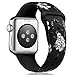 KOLEK Floral Bands Compatible with Apple Watch 38mm 40mm, Silicone Fadeless Pattern Printed Replacement Bands for iWatch Series 4 3 2 1, Grey Flower, M, L