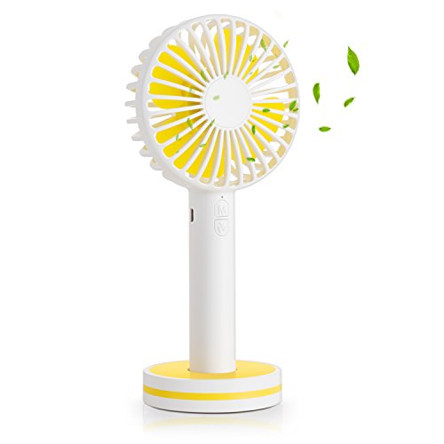 OBOSOE Portable Handheld Fan, Small Personal USB Rechargeable Desk Fan with Gust Mode and Magnetic Mirror Base, Cooling for Office, Bedroom, Traveling, Camping, Outdoor Sports, White - Thumbnail 7