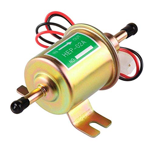 Electric Fuel Pump 12v Universal Inline Transfer Low Pressure Small Diesel Fuel Pump for Carburetor 2.5-4psi HEP-02A