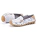 labato Women's Casual Leather Loafers Slip-On Slippers Driving Flat Shoes(7.5 M US,White)