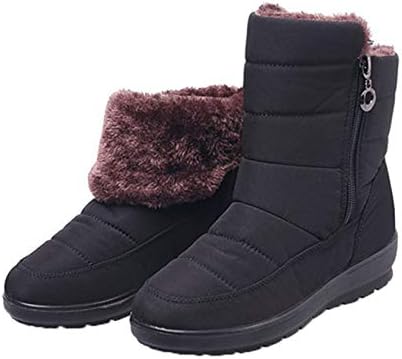 [VRGT] 雪靴 スノーブーツ ムートンブーツ 防寒 防水 裏ボア 裏起毛 サイドジップ ウインターブーツ レディース ショートブーツ 大きいサイズ 暖かい 軽い 痛くない 厚底 歩きやすい 黒 滑らない 茶色 カジュアル 幅広