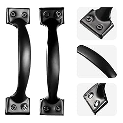 DOITOOL 10PCS Barn Door Handles Black Gate Handles