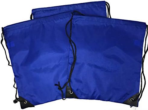 Bulk 20 Pack of Drawstring Backpacks - Sports Bag Cinch Sack (Blue)