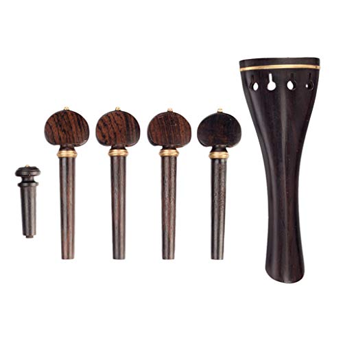 image for B Blesiya Durable Ebony 4/4 Violin Accessories Kit Tailpiece Tuning Pe