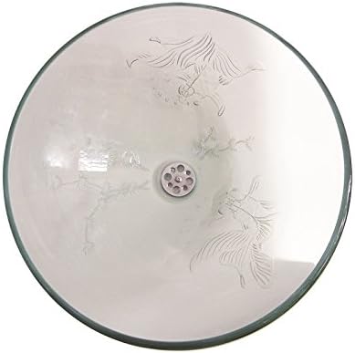 Luxo Marbre WA 0088 Tempered Glass Bowl, Clear and Fish