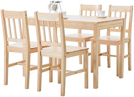 Mecor 5 Piece Dining Table Set 4 Wood Chairs Kitchen Room Furniture