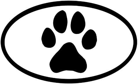 StickerJOE Paw Print Bumper Sticker Oval Car Decal 5" X 3"