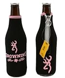 Browning Pink Womens Bottle Zipper Koozie Cooler NEW B2