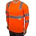 NY Hi-Viz Workwear L9091 Class 3 High Vis Reflective Long Sleeve ANSI Safety Shirt (Extra Large, Orange)