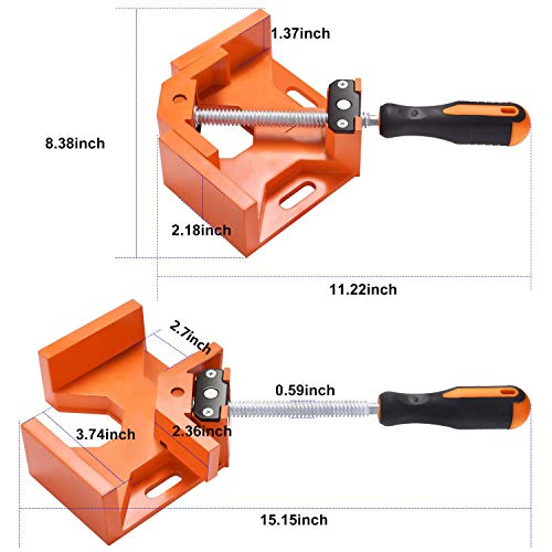 Frylr 90° Right Angle Clamps/Adjustable Corner Clamp Holder Tools with Adjustable Swing Jaw for Carpenter, Welding, Wood-working, Engineering, Photo Framing - Thumbnail 2