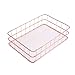 OUNONA Organizer Metal Wire Mesh Basket Rack for Desktop Clothing Storage/Fruit Snacks Tray/Kitchen Tool Holders (Rose Gold)