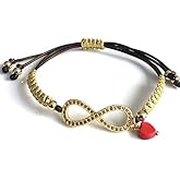 San Valentin Infinity Bracelet Valentines Day Gift Adjustable Brown Jute Friendship