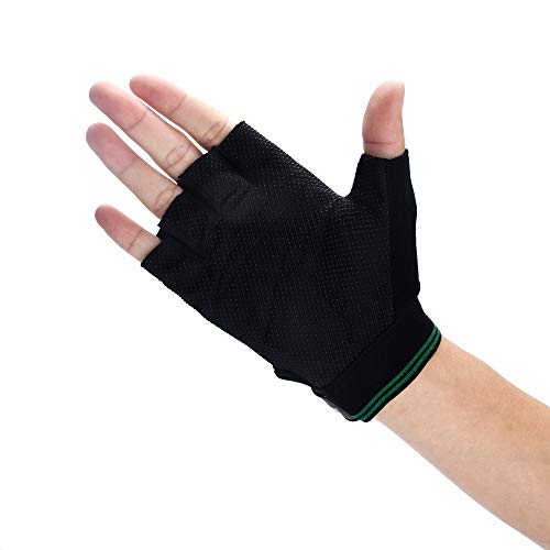 NRUTUP Antiskid Cycling Bike Gym Fitness Sports Breathable Wolf Head Gloves (Black,L)